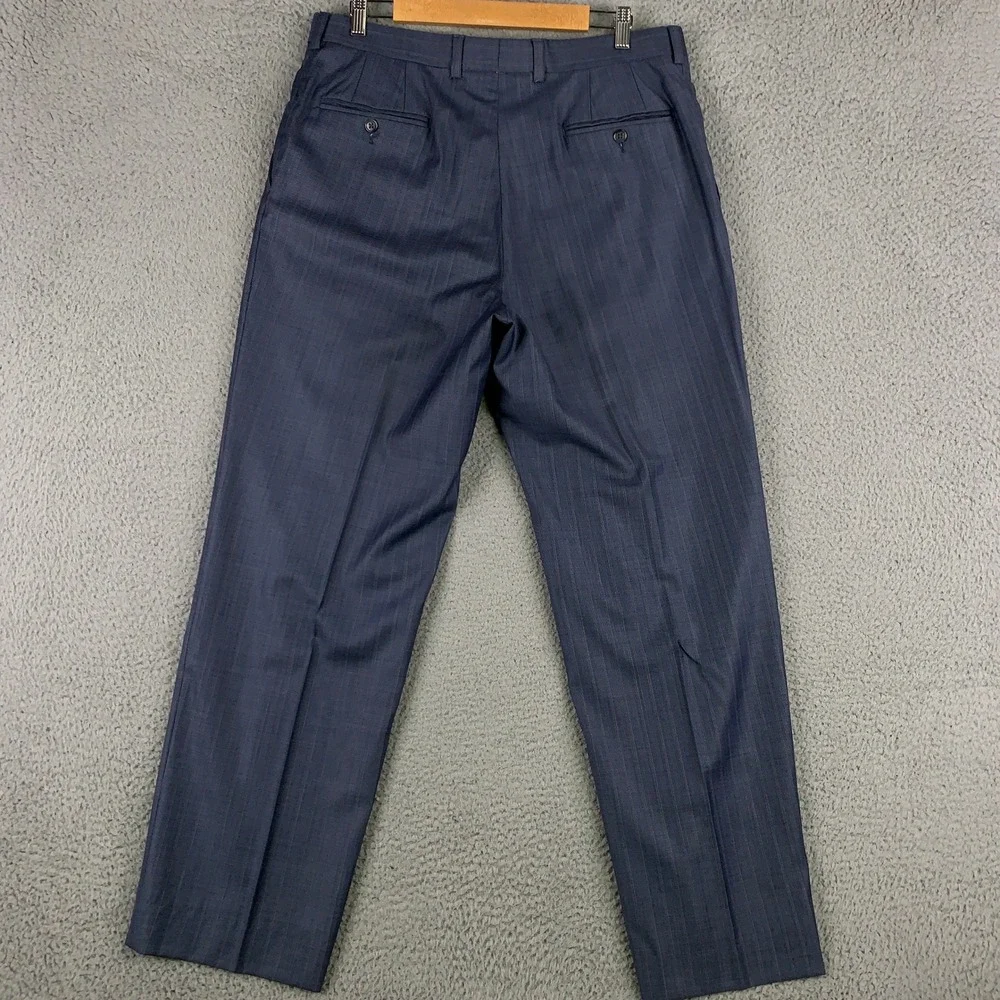 Cremieux Loro Piana Drew CT 2 Piece Suit 42L Blue Pinstripe Super 130s Wool Pant